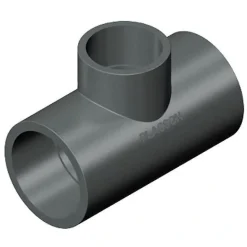 PVC tee 90 grader 75 x 63 mm. (reduceret)