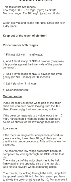 Salifert Nitrat Test NO3