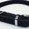 Timely halsbånd olieret læder sort 12 mm 30 cm - blød styrke til små hunde
