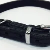 Timely halsbånd olieret læder sort 12 mm 25 cm - blød styrke til små hunde